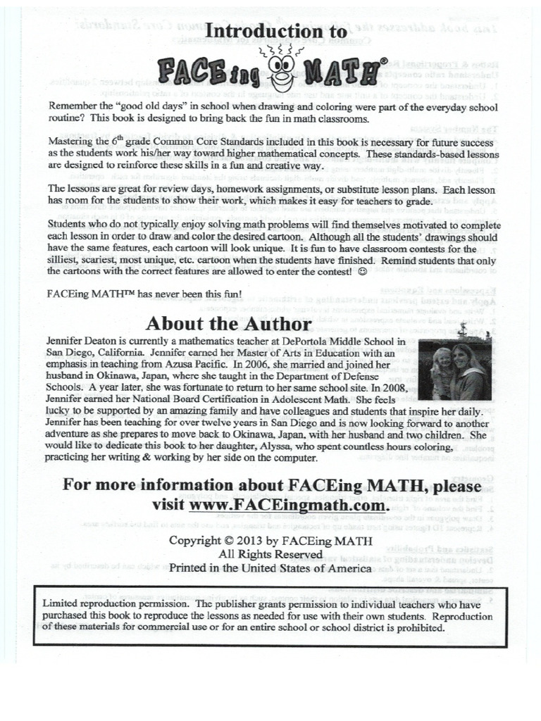 Faceing Math 6th | PDF