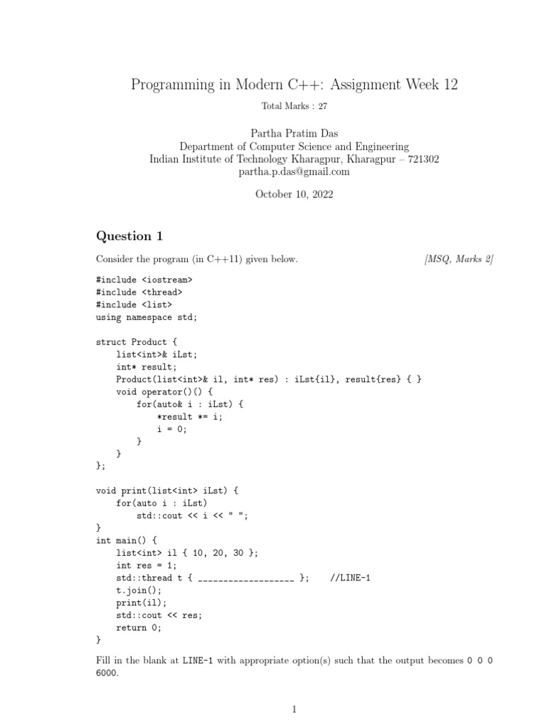 C++ Assignment-12 V1 | PDF | Programming Paradigms | C++