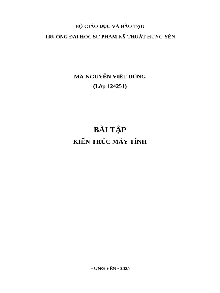 Bai Tap KTMT | PDF