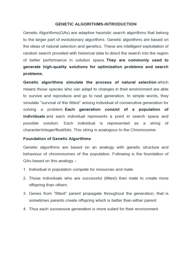 Genetic Algorithms | PDF | Genetic Algorithm | Mathematical Optimization