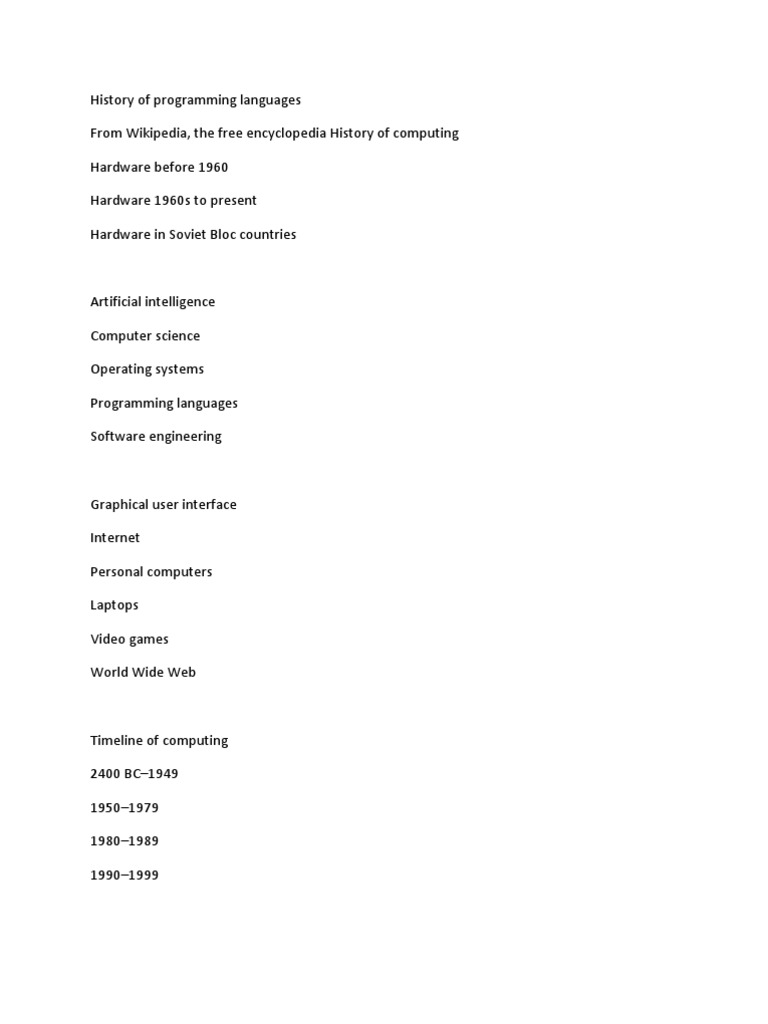 History of Programming Languages | Download Free PDF | Programming ...