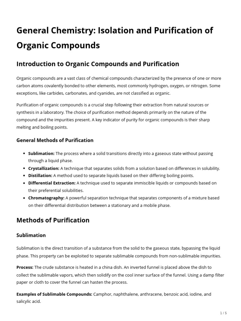 Isolation-and-Purification-of-organic-compounds | PDF | Distillation ...