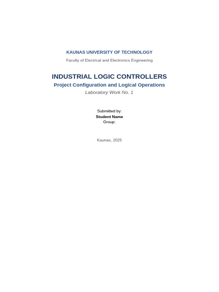 Lab1 Industrial Logic Controllers | PDF | Programmable Logic Controller ...