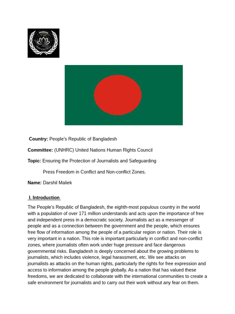 MUN Position Paper | PDF | Human Rights | Rights