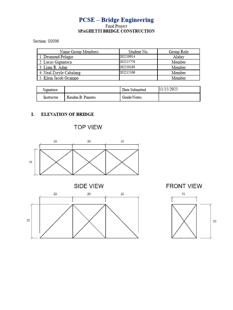 Initial Bridge Design | PDF
