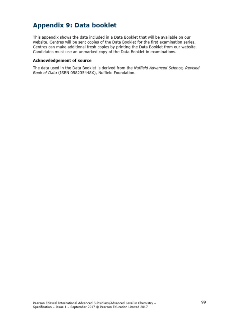 Data Booklet | PDF