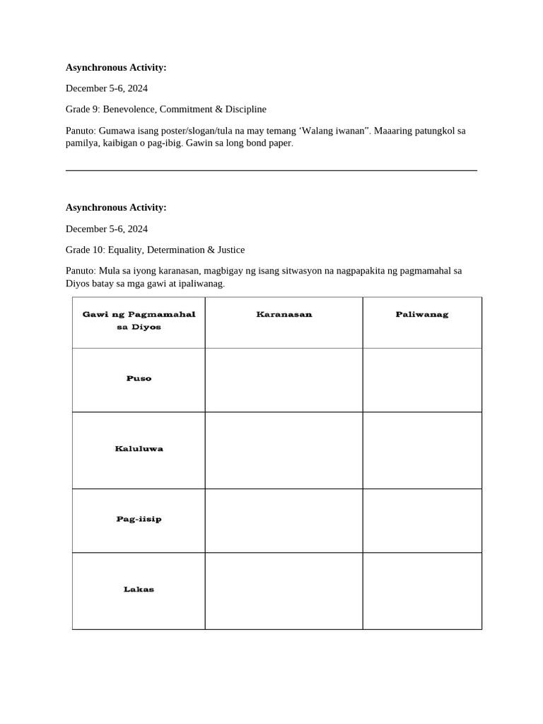 Asynchronous Activity-Dec 5 | PDF