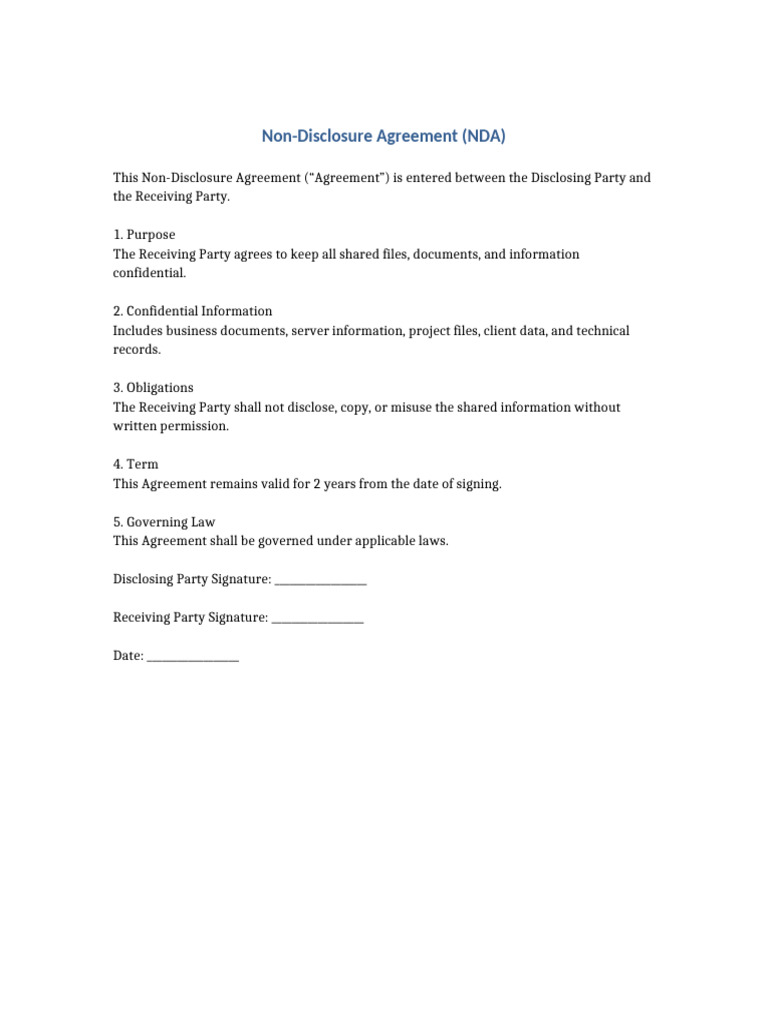 NDA Template | PDF