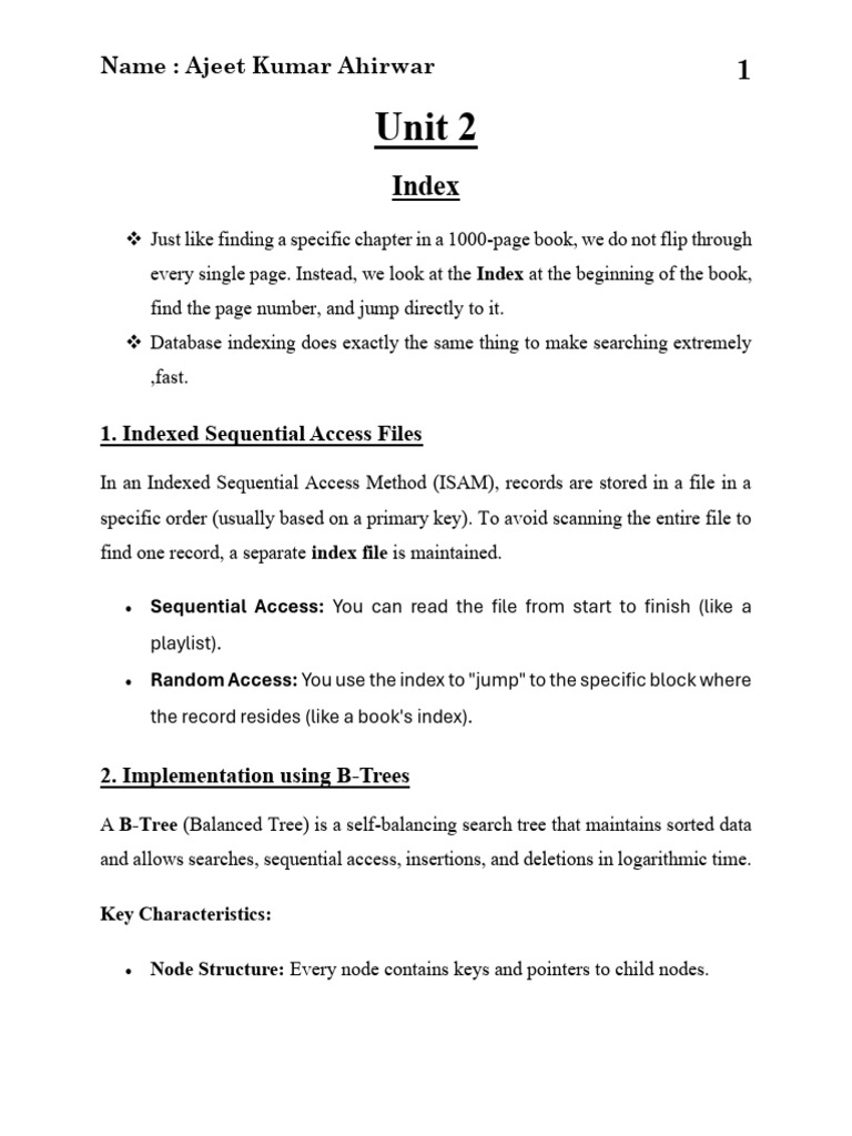 DBMS unit 2 | PDF | Database Index | Relational Database
