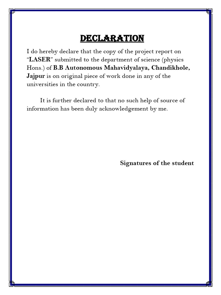 Declaration | PDF