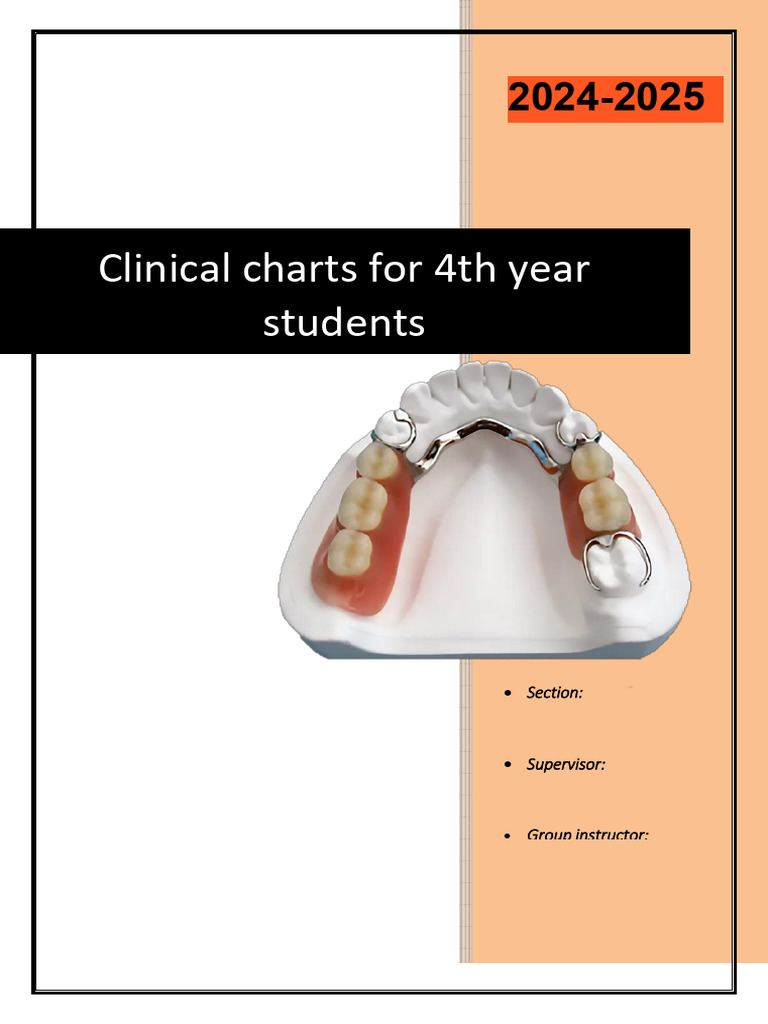 Chart 2024-2025 4th Year Dr Maha (1) | PDF | Dentures | Medical Specialties