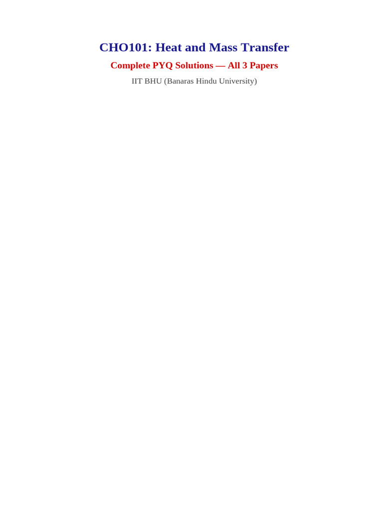 HMT_Complete_Solutions | PDF | Boundary Layer | Viscosity