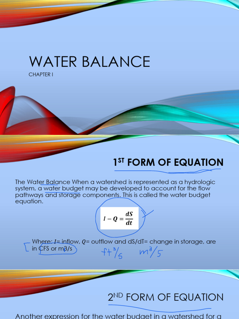 Water Balance Ch1 | PDF