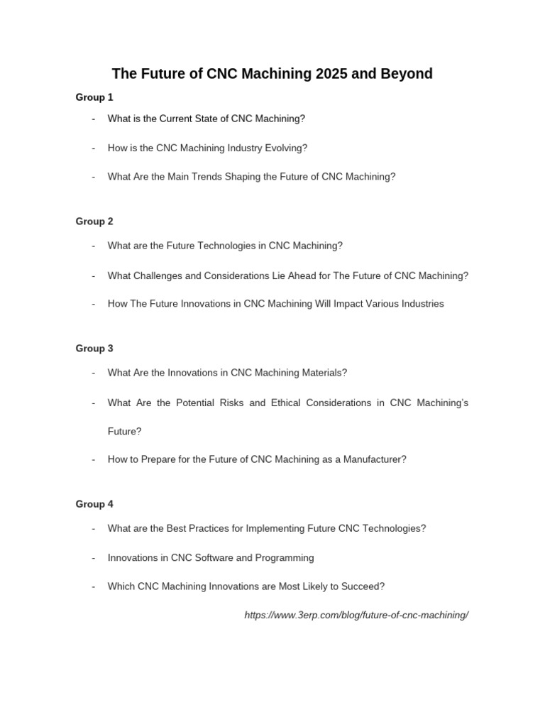 The Future of CNC Machining 2025 and Beyond | PDF