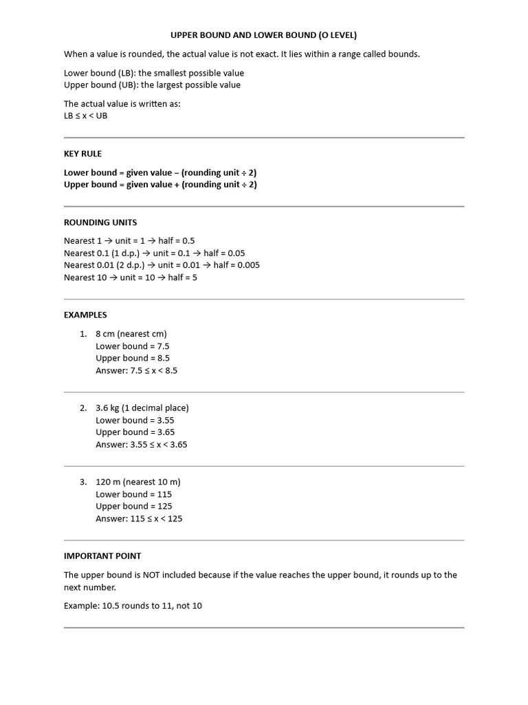 Upper Bound and Lower Bound | PDF | Mathematical Analysis