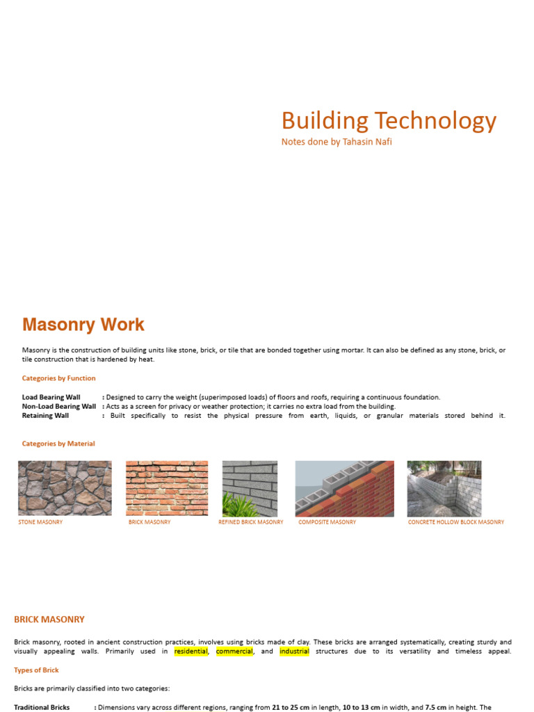Building Technology | PDF | Masonry | Window