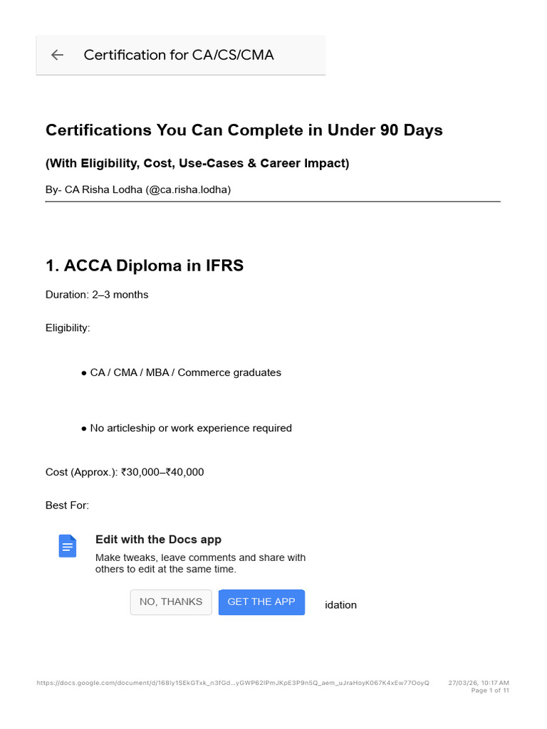 Certification for CA CS CMA | PDF | Financial Services | Economies