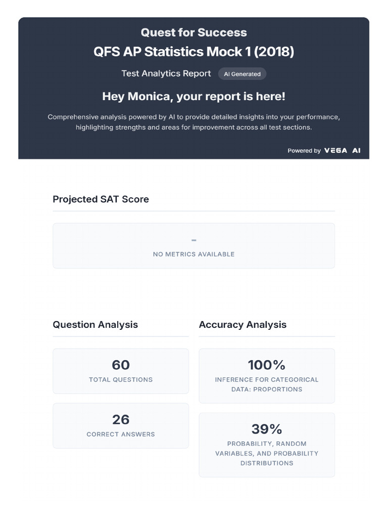 QFS AP Statistics Mock 1 (2018)_Analytics_Report | PDF