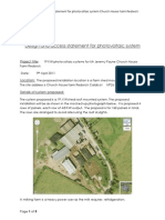 Design and Access Statement For Photovoltaic System: Project Title