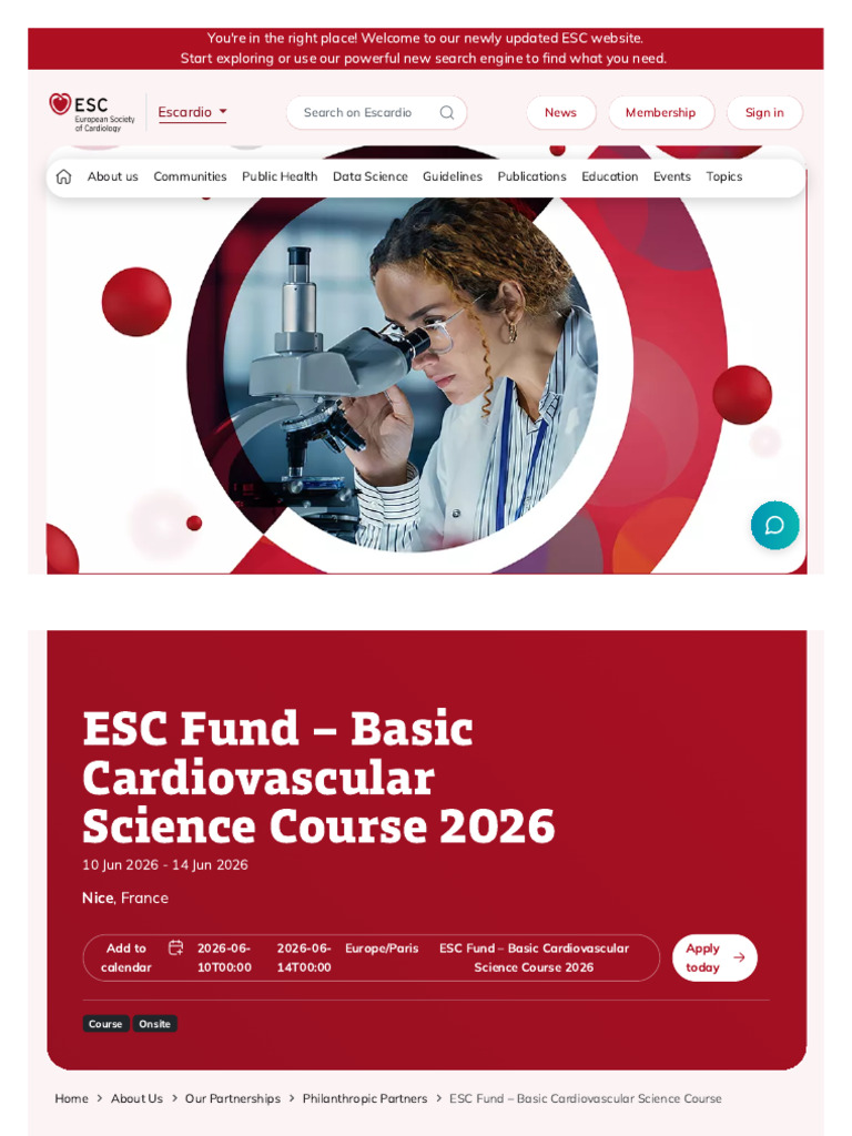 ESC Fund – Basic Cardiovascular Science Course | PDF | Science | Doctor ...