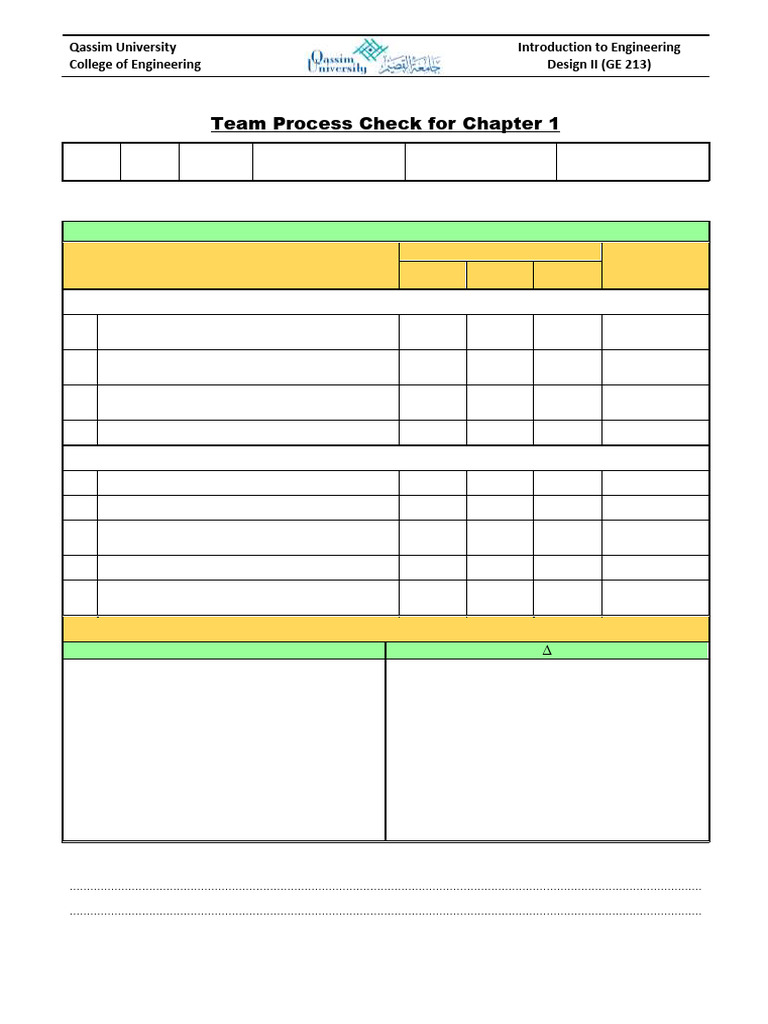Team Process Check - Ch 1_472 | PDF