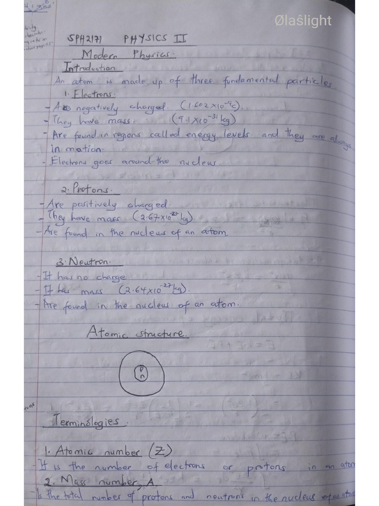 PHYSICS LECTURE NOTES. | PDF