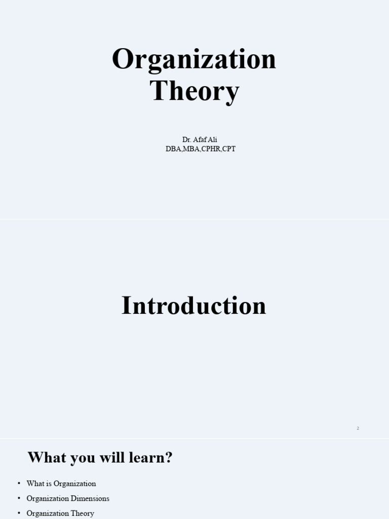 OT 1st Lecture - Introduction | PDF | Organization Development | Change ...