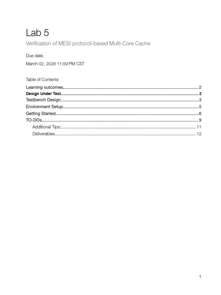 lab 5 | PDF | Cpu Cache | Central Processing Unit