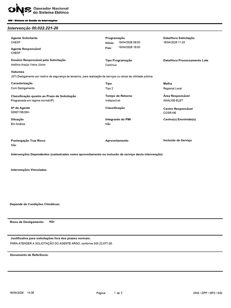 00.022.221-26 Liberar 04B1 MPD Chesf | PDF