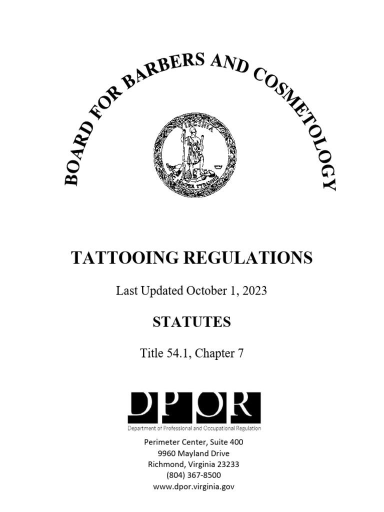 Tattooing Regulations DPOR | PDF | Plea | Nolo Contendere
