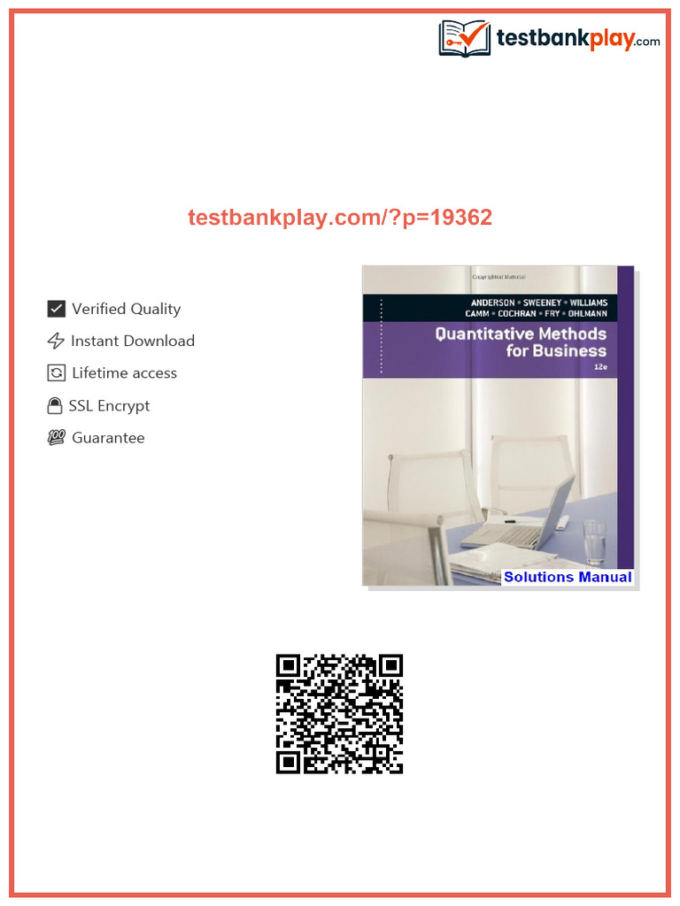 Quantitative Methods for Business 12th Edition Anderson Solutions ...
