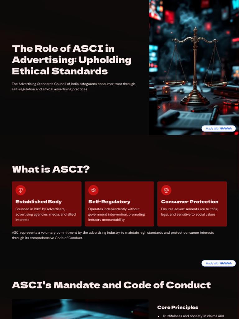 The Role of ASCI in Advertising Upholding Ethical Standards | PDF ...