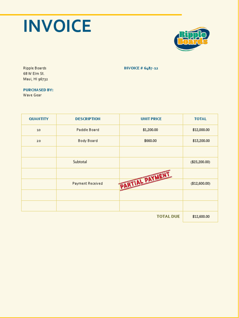 Equipment Invoice | PDF