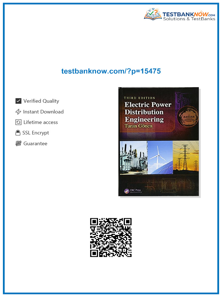 Electric Power Distribution Engineering 3rd Gonen Solution Manual full ...