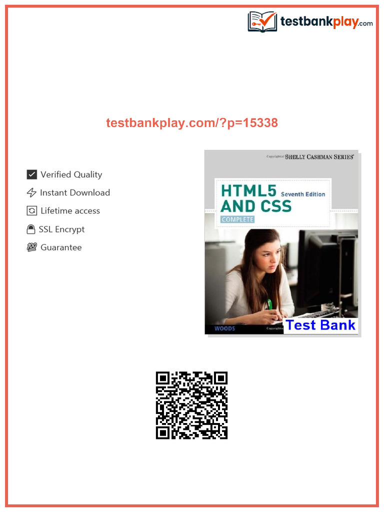 HTML5 and CSS Complete 7th Edition Woods Test Bank digital version 2026 ...