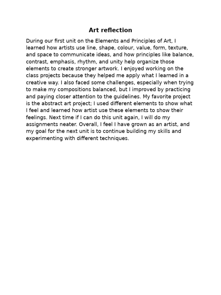 Art Reflection | PDF