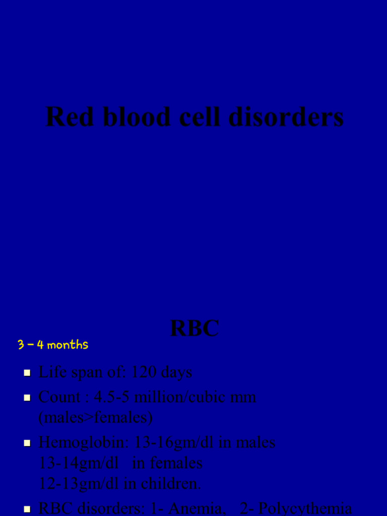 Red Blood Cells Disorders_241031_220745 | PDF | Anemia | Vitamin B12