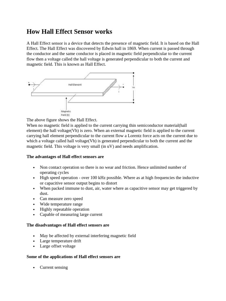 Hall Effect Sensor Works | PDF