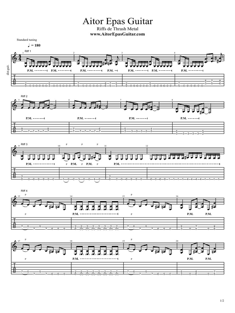 5 Riffs de Thrash Metal | PDF | Heavy Metal Music | Rock Music
