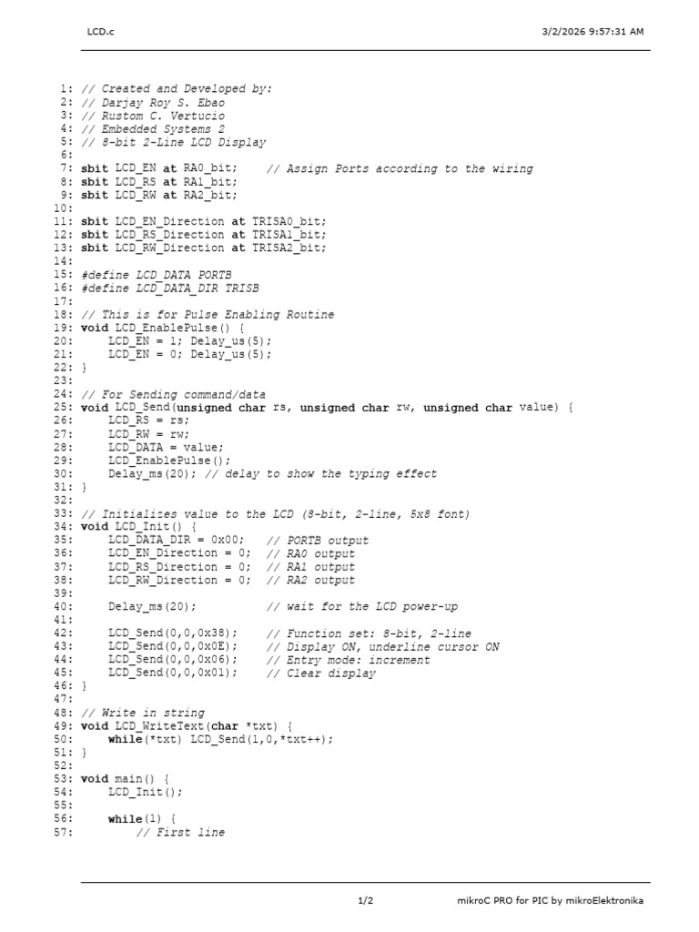 Ebao,Vertucio LCD 2Line,8Bit | PDF | Software Engineering | Computer ...