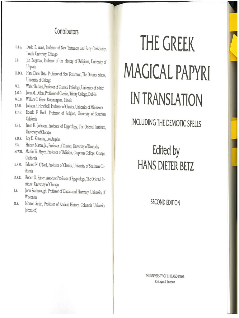 CHS Greek Magical Papyri Examples | PDF