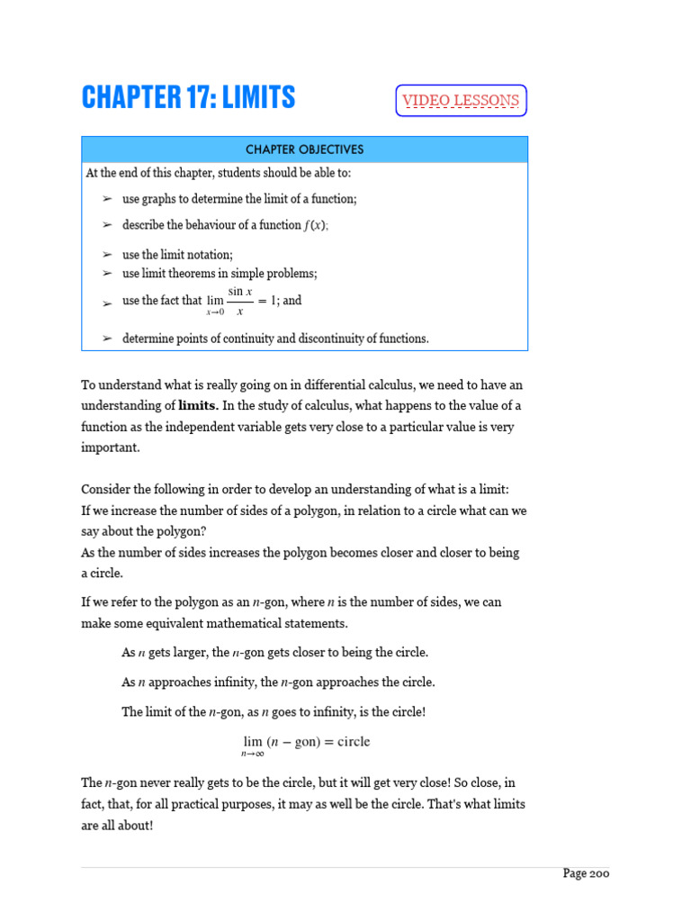 Limits Notes | PDF | Limit (Mathematics) | Function (Mathematics)