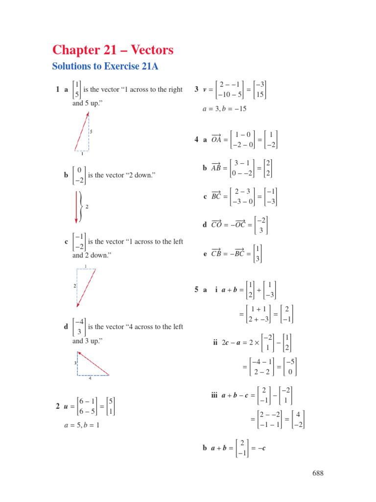 Chapter 21 - Vectors in The Plane - Worked Solutions | PDF | Euclidean ...