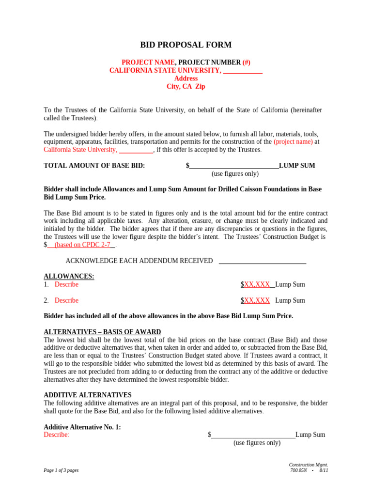 Bid Proposal Template 4 | PDF