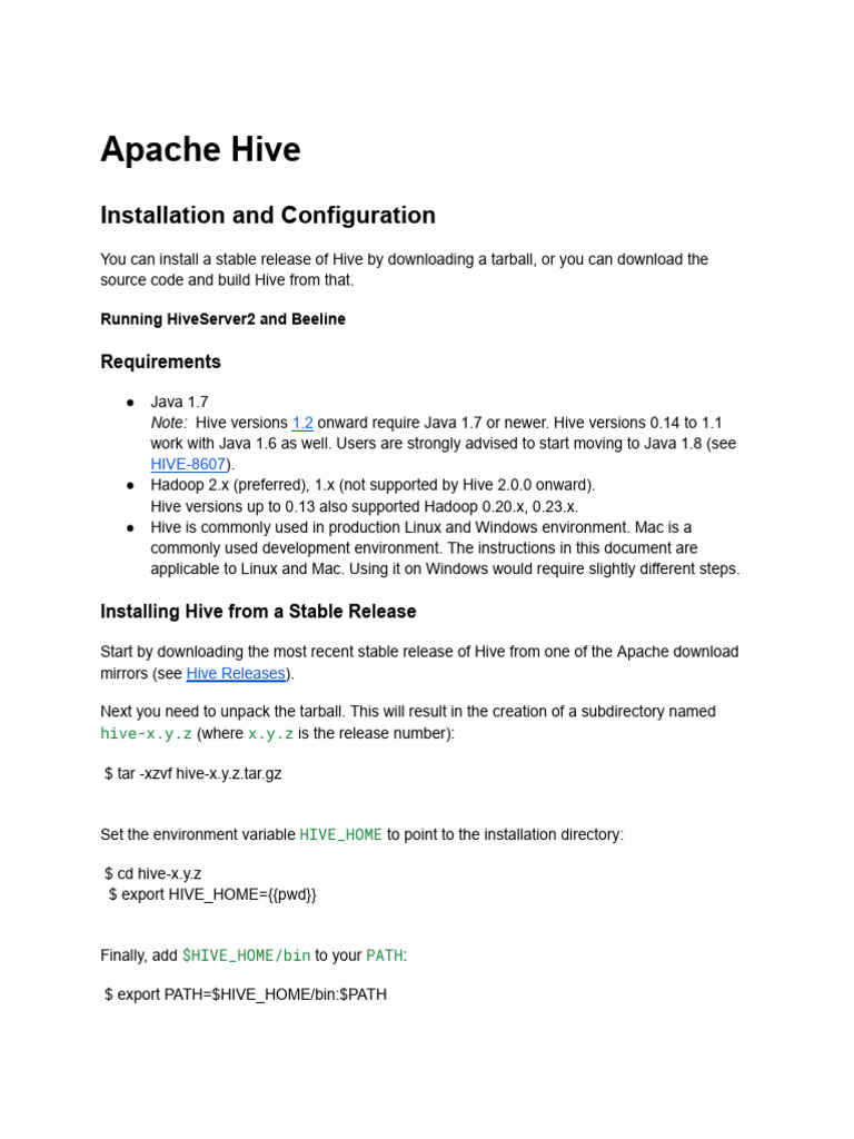 Apache Hive | PDF | Map Reduce | Apache Hadoop