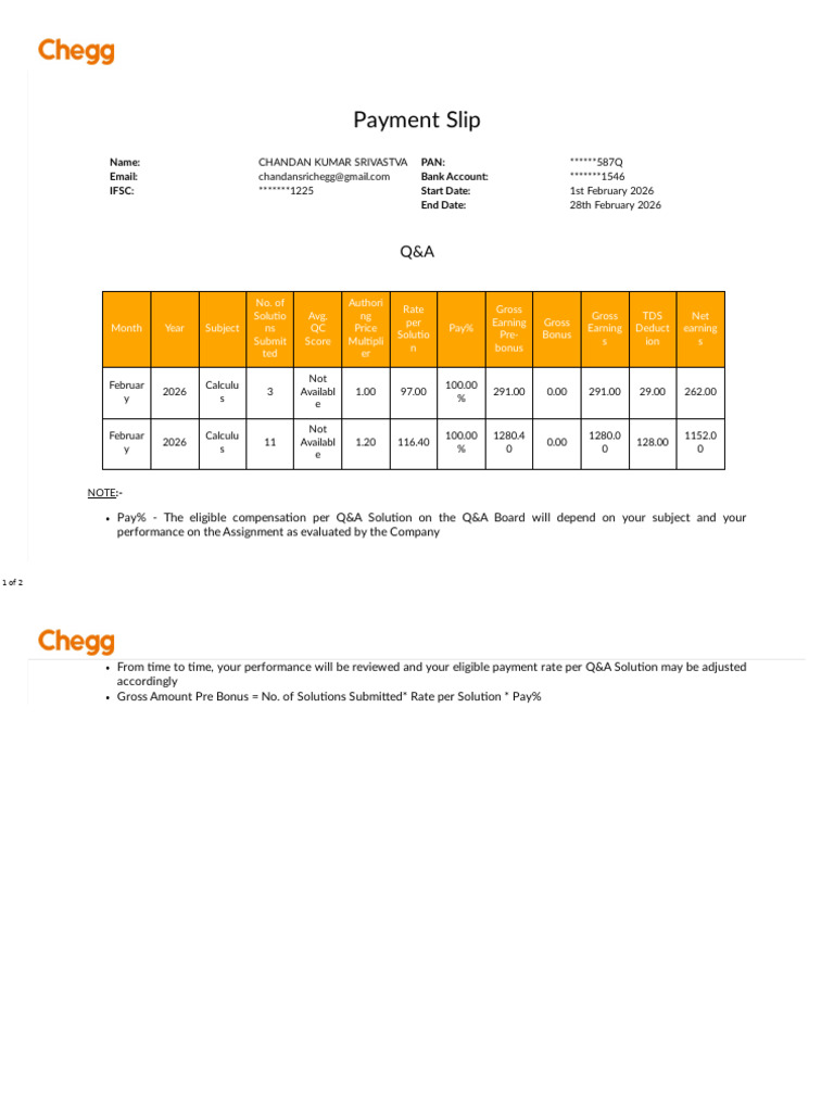 PAY_SLIP_2026_FEBRUARY_ (6) | PDF | Taxes | Government Finances