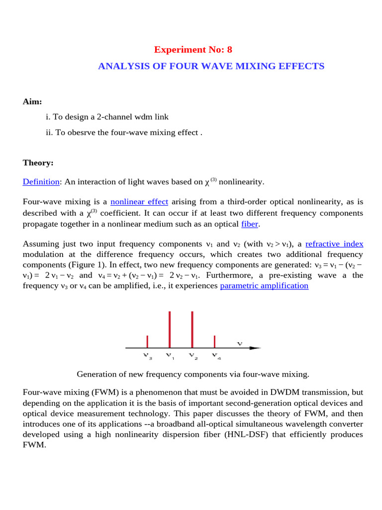 Four Wave Mixing (1) | PDF