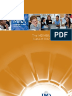 IMD MBA Class Profiles 2012