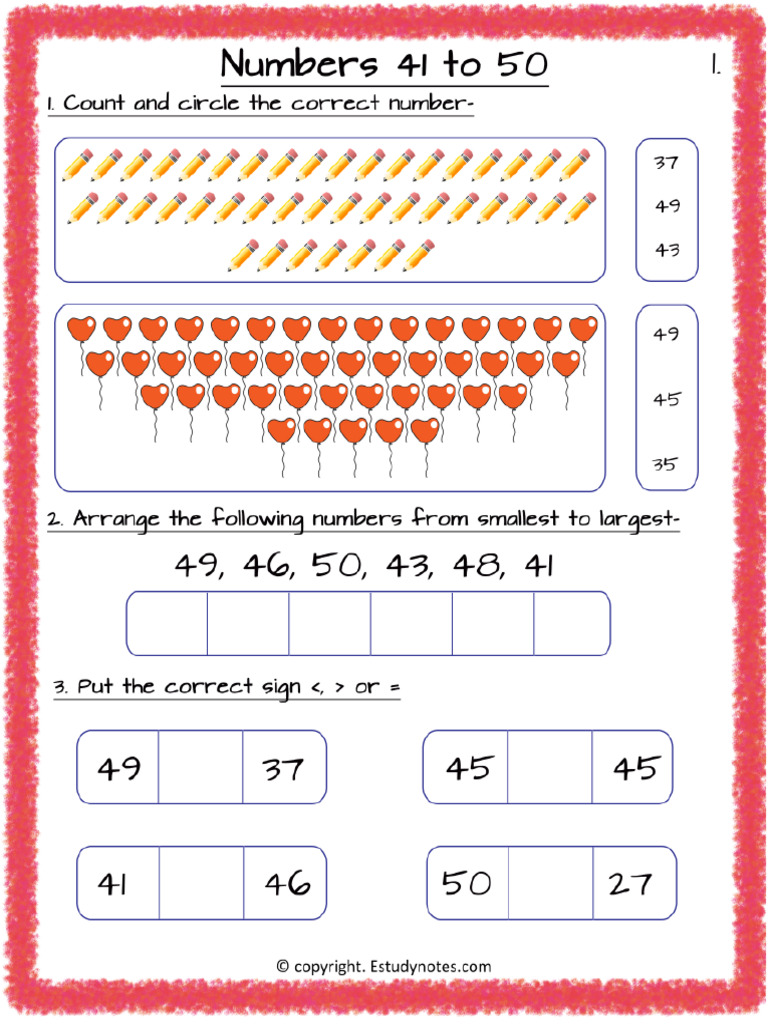 1858 Maths Test Paper-Numbers 41-50 Kindergarten 2-CXCC00000000 ...