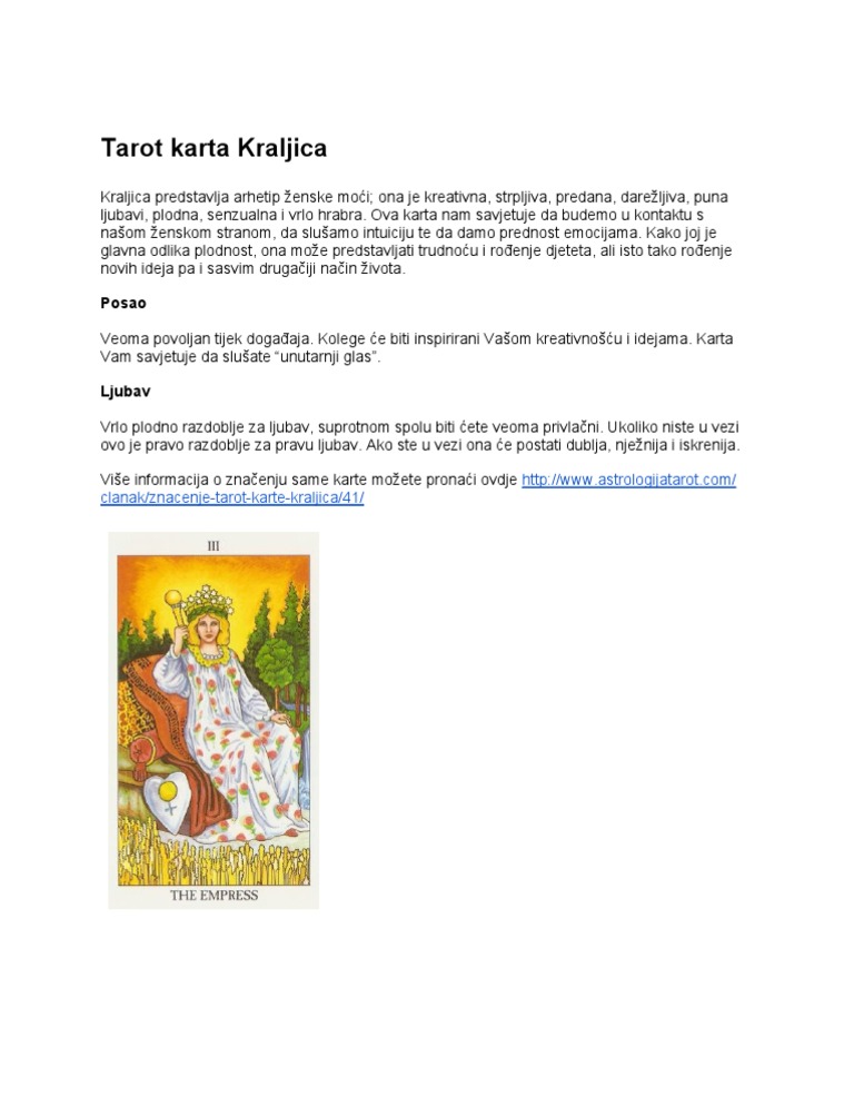 Snestorm byrde gullig Tarot Karta Kraljica | PDF
